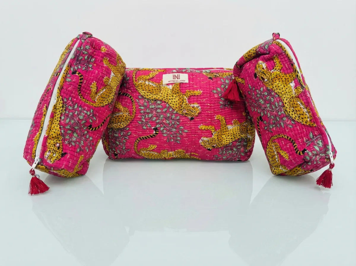 Wild Orchid Leopard Travel Pouch Trio