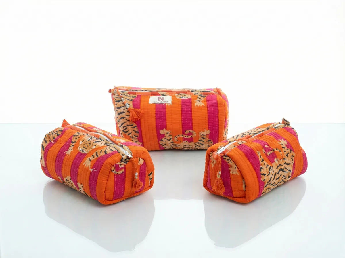 Sunset Safari Quilted Pouch Trio