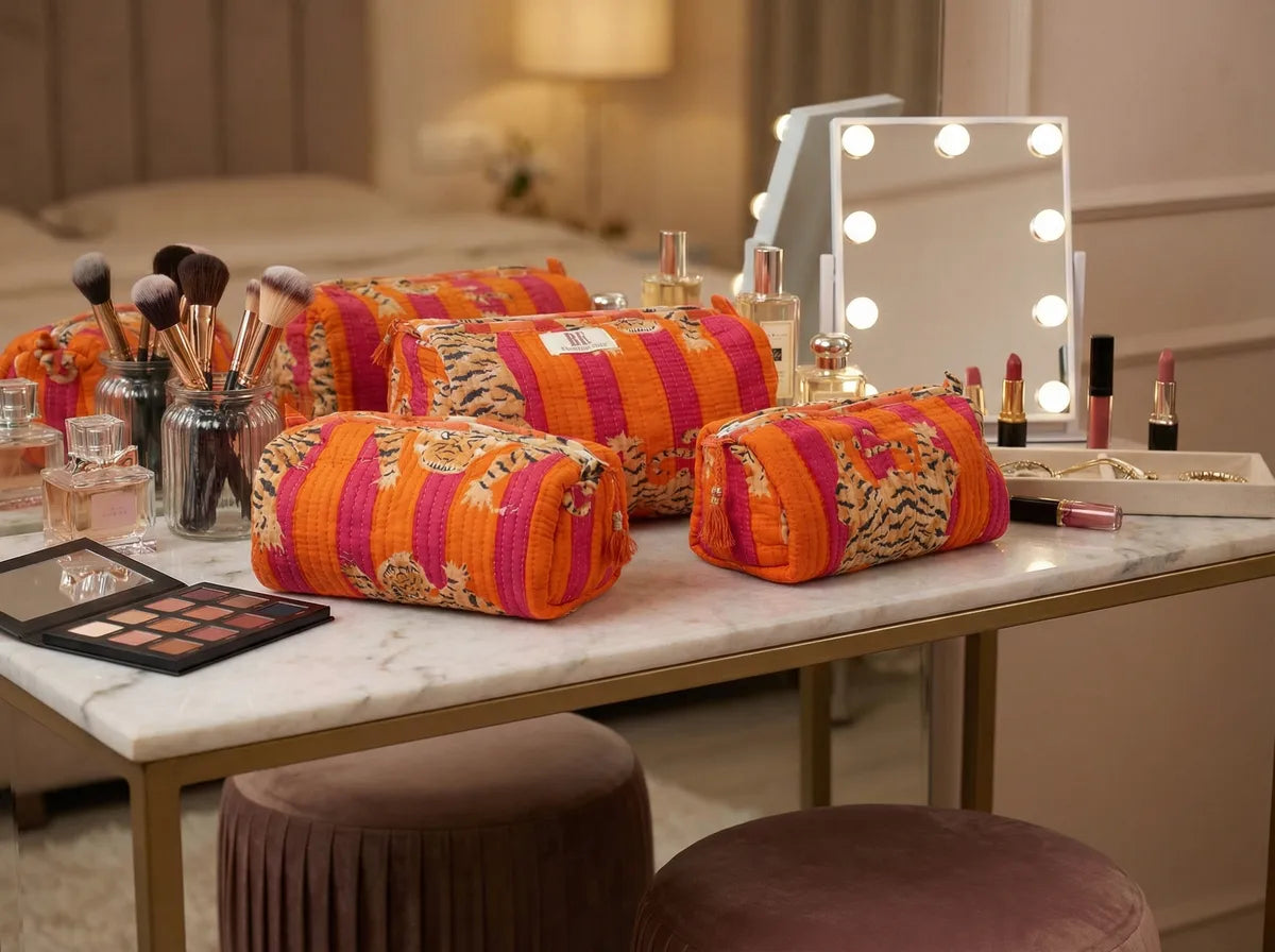 Sunset Safari Quilted Pouch Trio