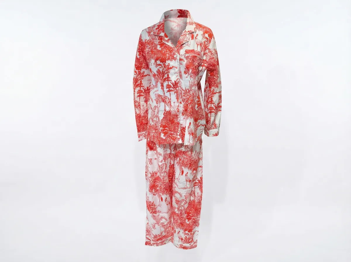 Coral Safari Luxe Pajama Set-1