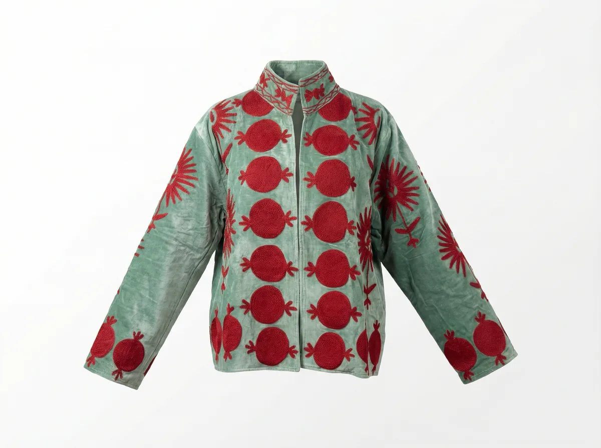 Pomegranate Bloom Embroidered Jacket-1