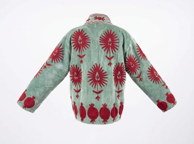 Pomegranate Bloom Embroidered Jacket-zoom-