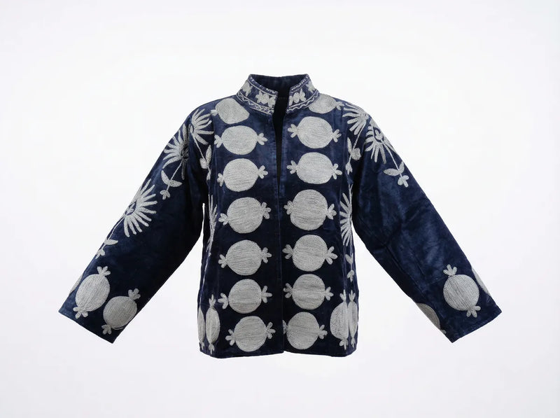 Midnight Pomegranate Embroidered Jacket-zoom-