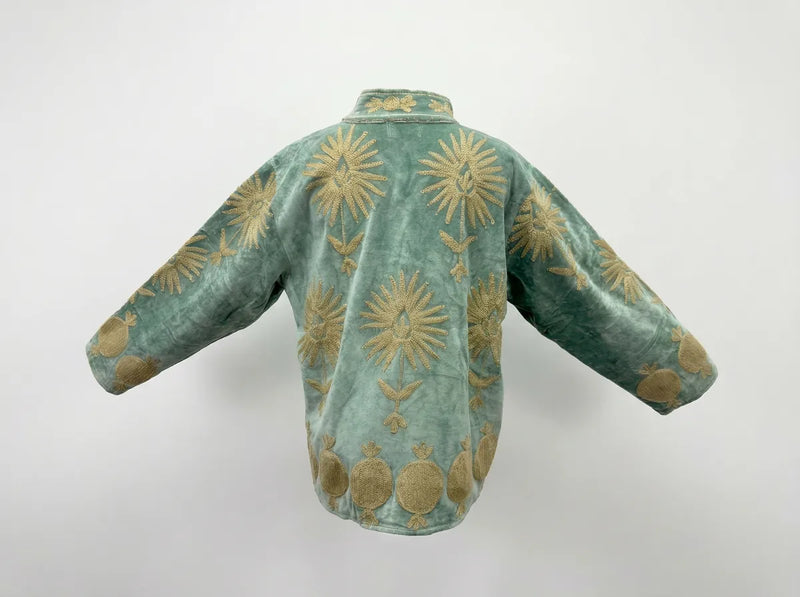 Celadon Pomegranate Embroidered Jacket-zoom-