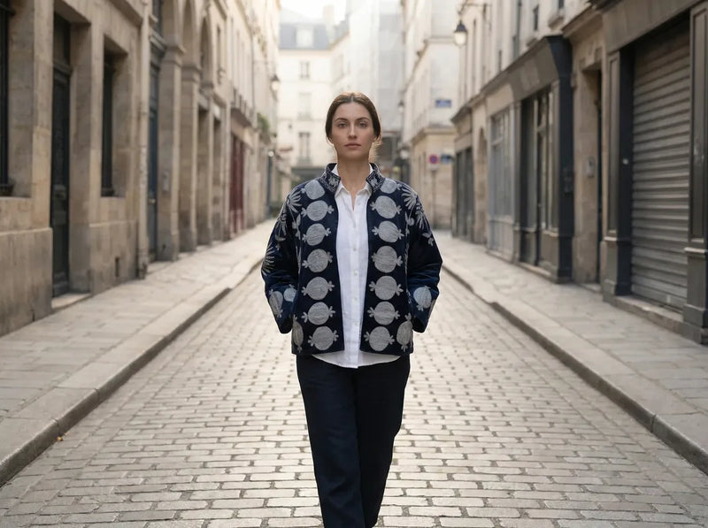Midnight Pomegranate Embroidered Jacket-zoom-