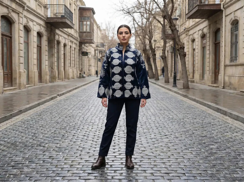 Midnight Pomegranate Embroidered Jacket-zoom-
