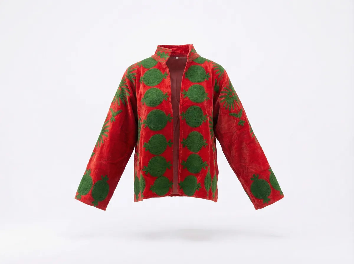 Crimson Orchard Embroidered Jacket