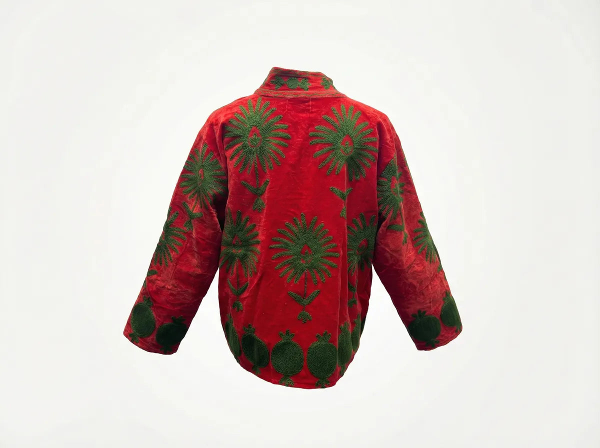 Crimson Orchard Embroidered Jacket