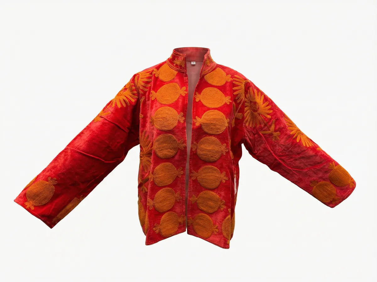Ember Gold Pomegranate Embroidered Jacket