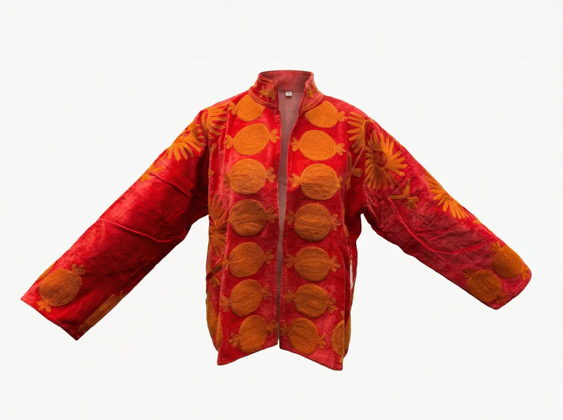 Ember Gold Pomegranate Embroidered Jacket-zoom-