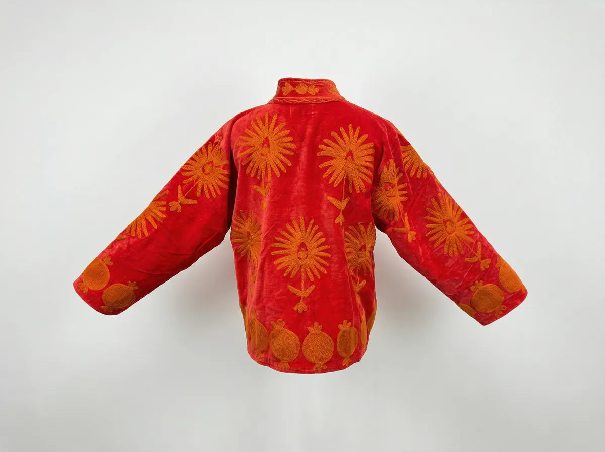 Ember Gold Pomegranate Embroidered Jacket