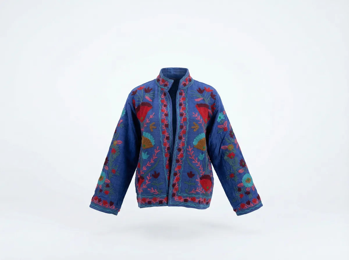 Indigo Garden Embroidered TNT Jacket