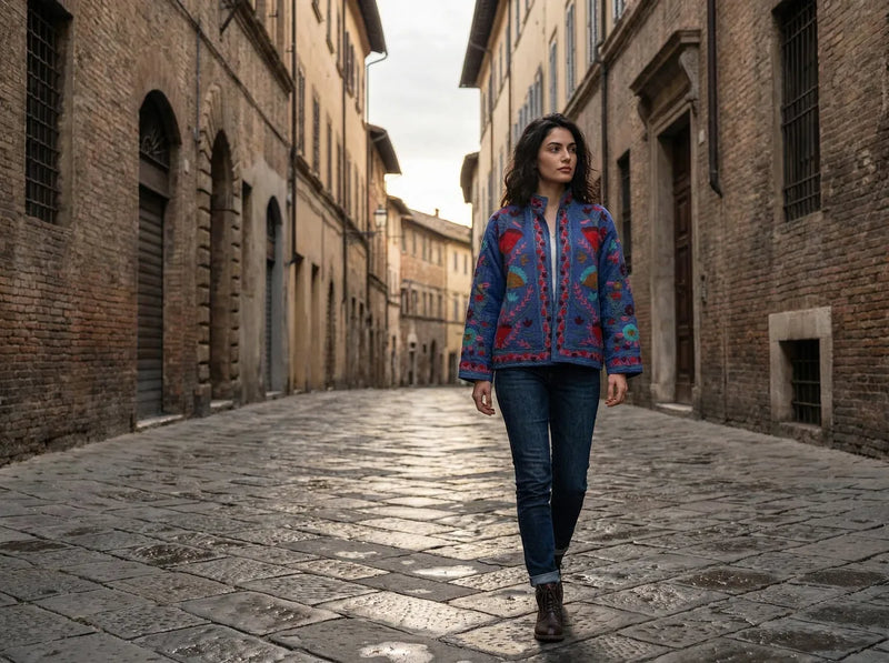 Indigo Garden Embroidered TNT Jacket-zoom-