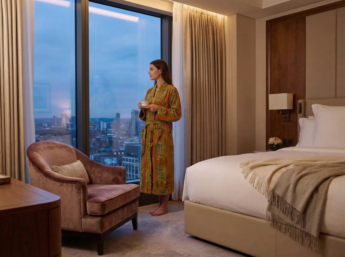 Sunset Jungle Tiger Velvet Robe-zoom-3