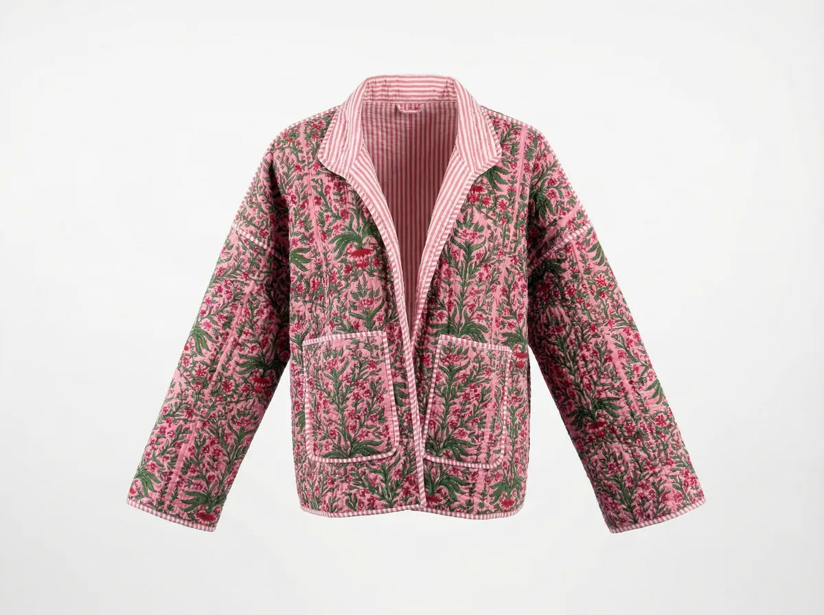 Blush Garden Quilted Baggy Jacket