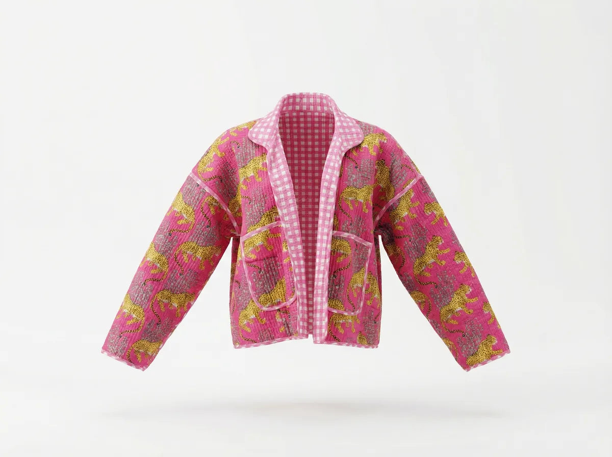 Pink Safari Quilted Baggy Jacket-zoom-1