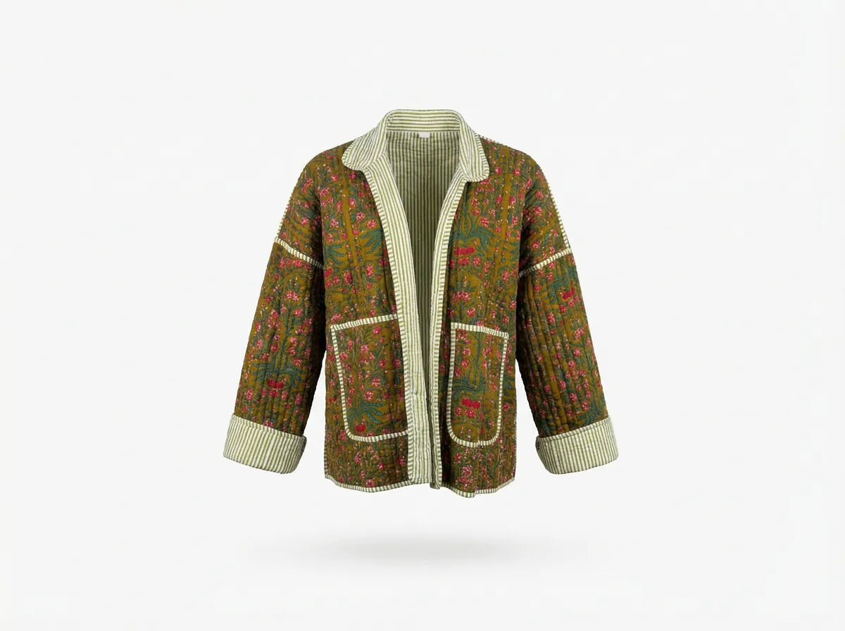 Olive Garden Quilted Baggy Jacket-zoom-1