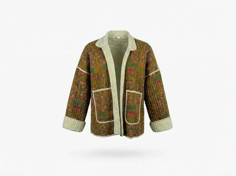 Olive Garden Quilted Baggy Jacket-zoom-