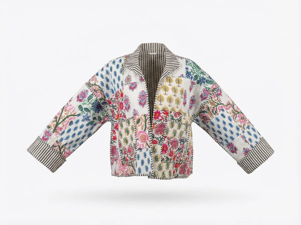 Meadow Patchwork Quilted Baggy Jacket-zoom-1