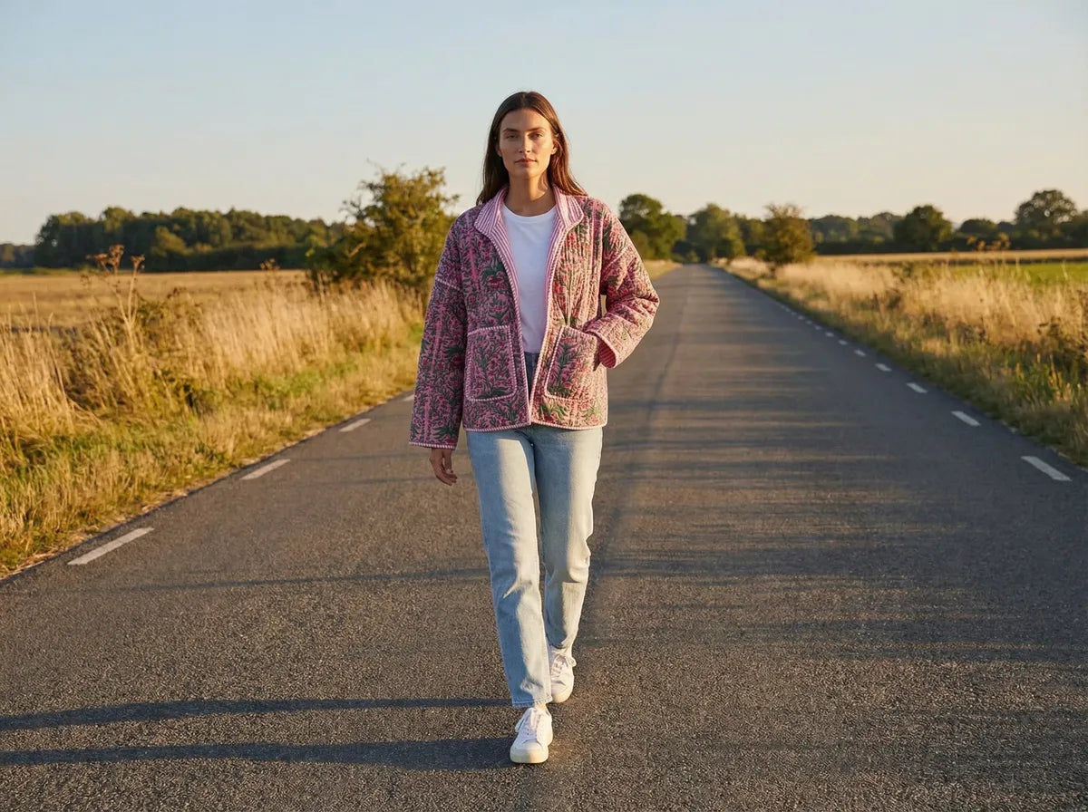 Blush Garden Quilted Baggy Jacket