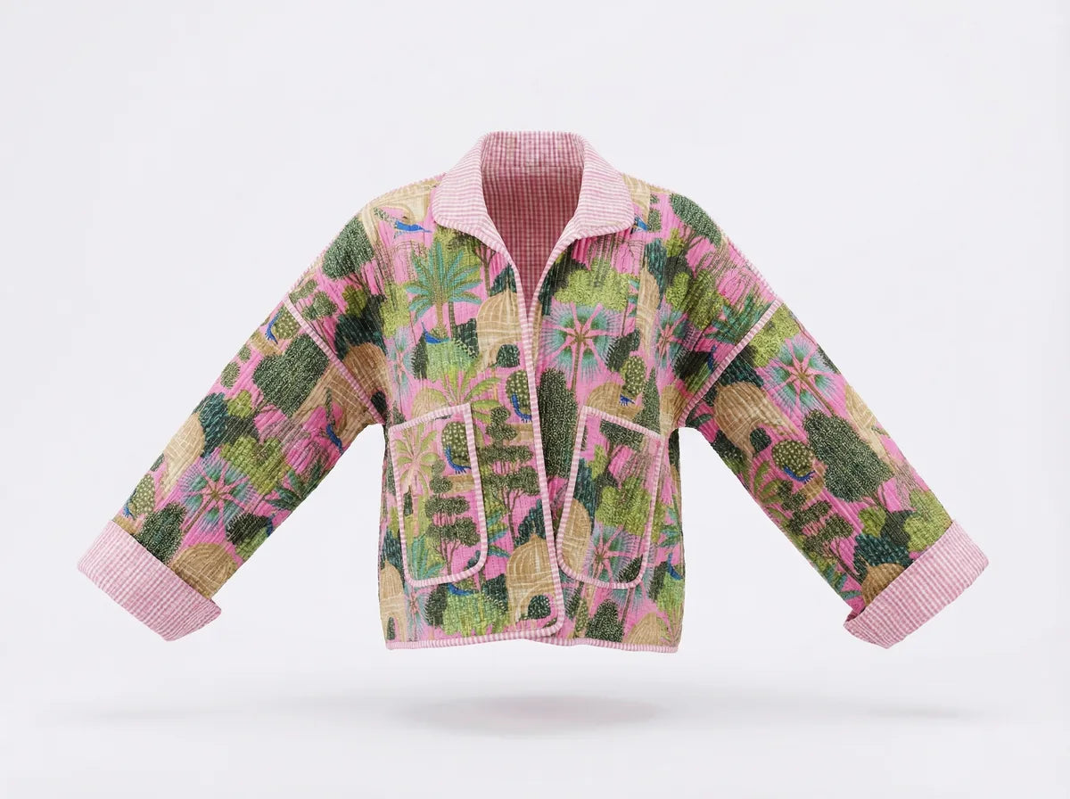 Blush Jungle Quilted Baggy Jacket