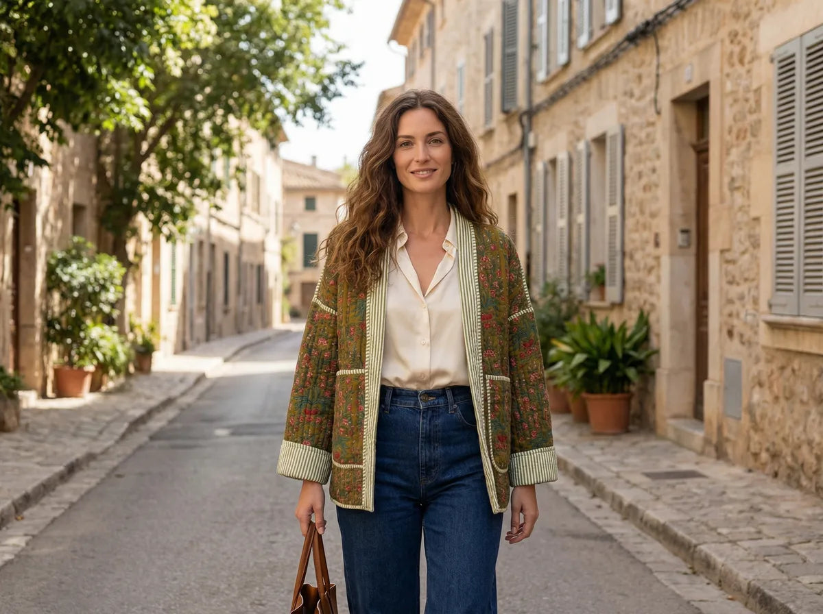 Olive Garden Quilted Baggy Jacket