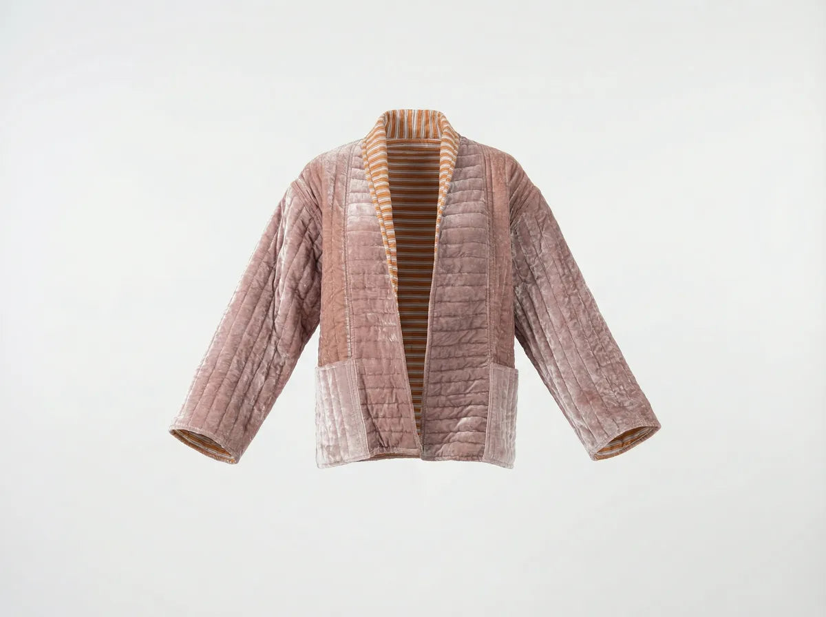 Rosewood Velvet Quilted Jacket-zoom-1