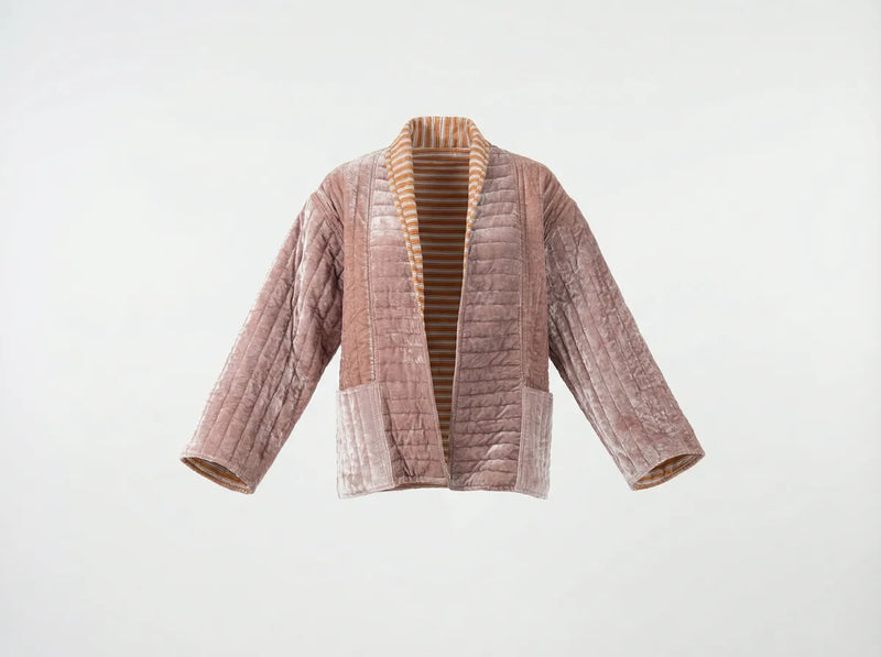 Rosewood Velvet Quilted Jacket-zoom-