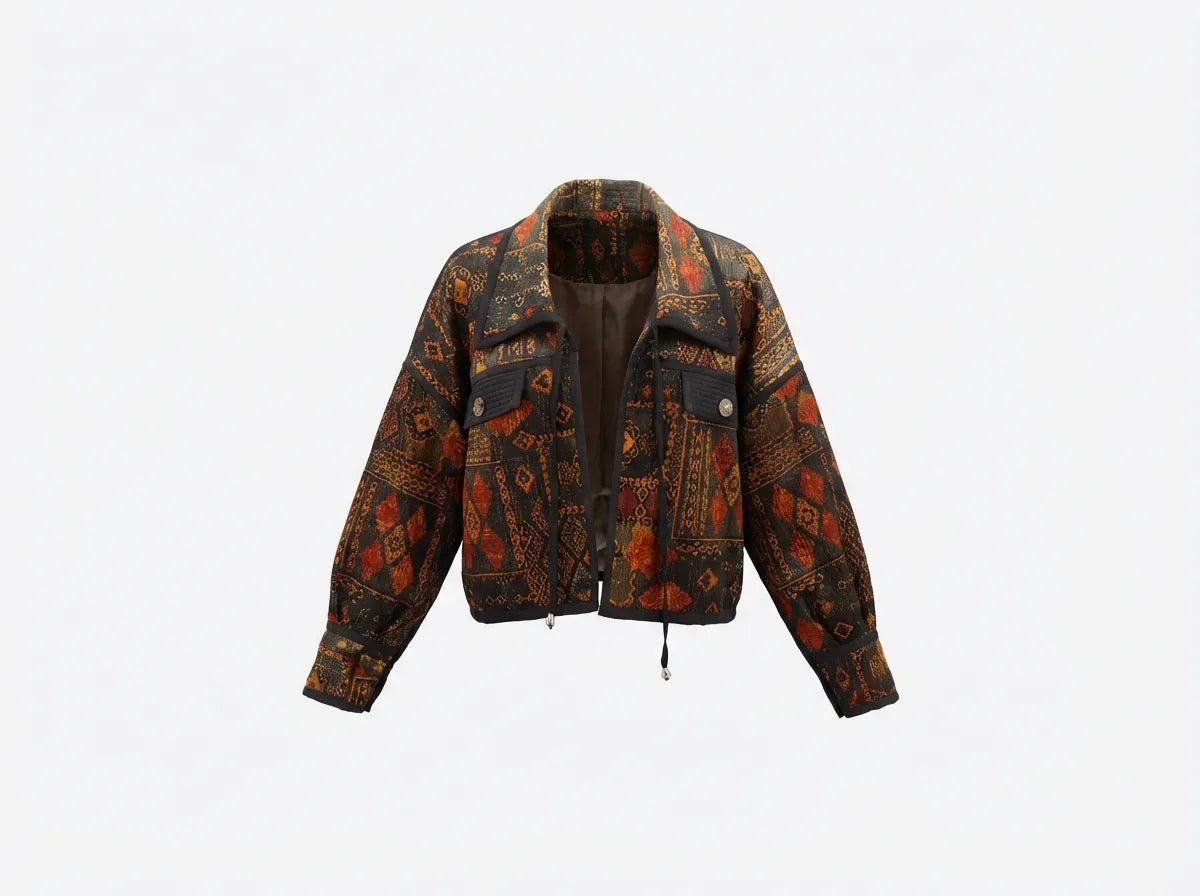 Ember Mosaic Cropped Velvet Jacket Limited Edition