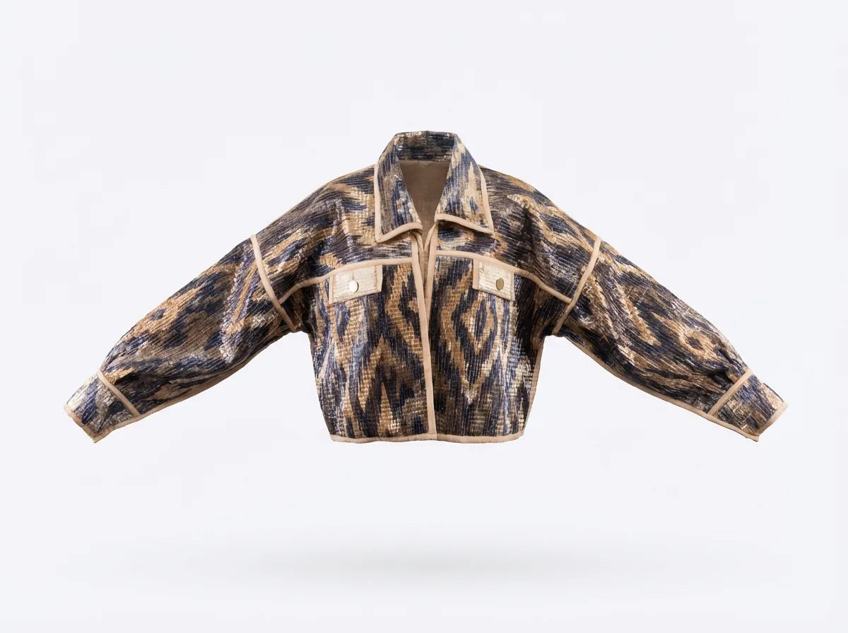 Desert Ikat Cropped Velvet Jacket Limited Edition-1