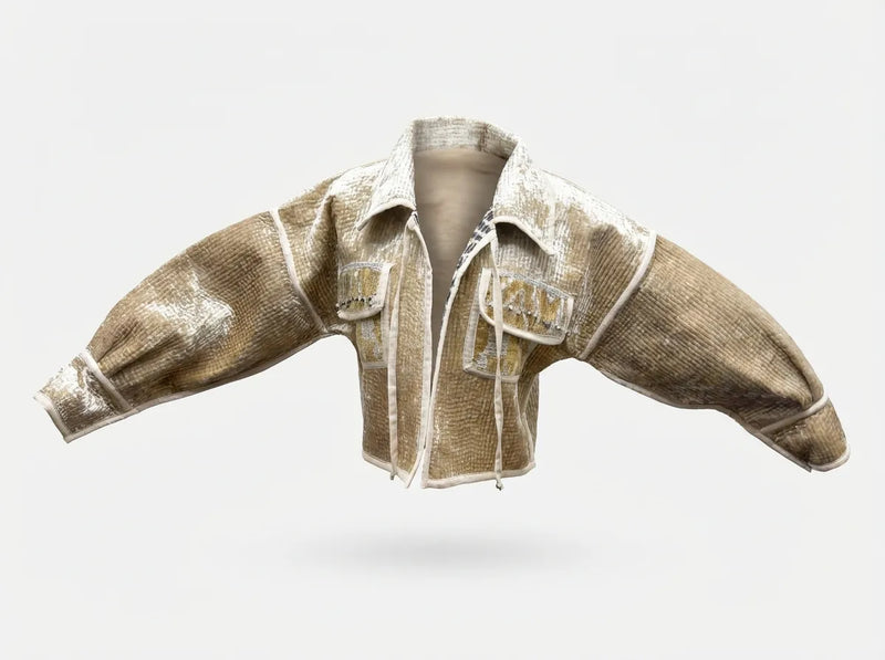 Sahara Wash Cropped Shiny Velvet Jacket Limited Edition-zoom-