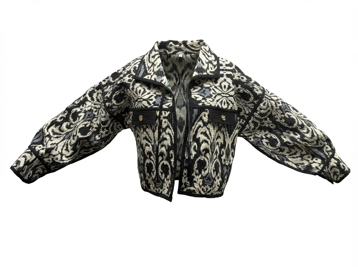 Noir Baroque Cropped Statement Jacket Limited Edition-1