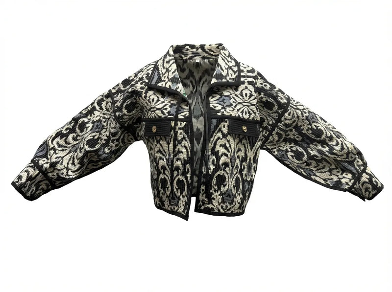 Noir Baroque Cropped Statement Jacket Limited Edition-zoom-
