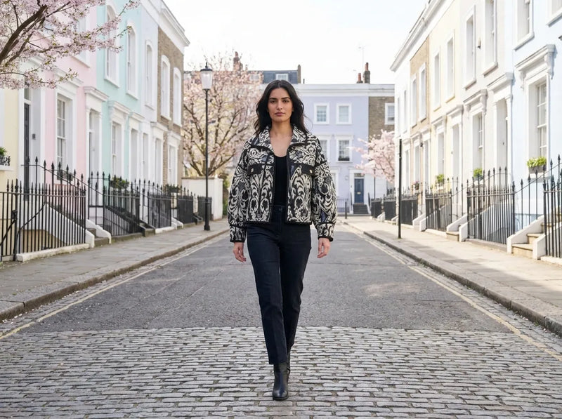 Noir Baroque Cropped Statement Jacket Limited Edition-zoom-