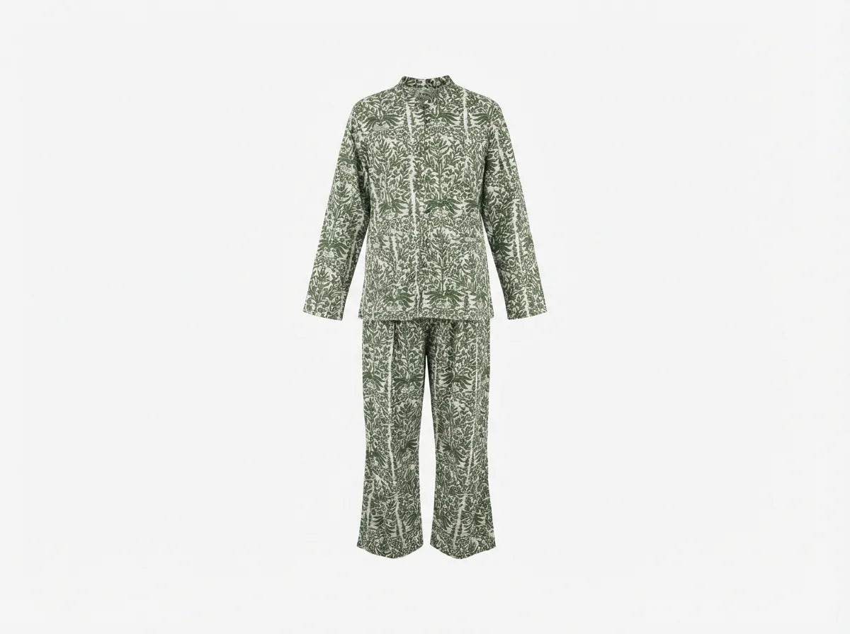Verdant Grove Tailored Pajama Set-2
