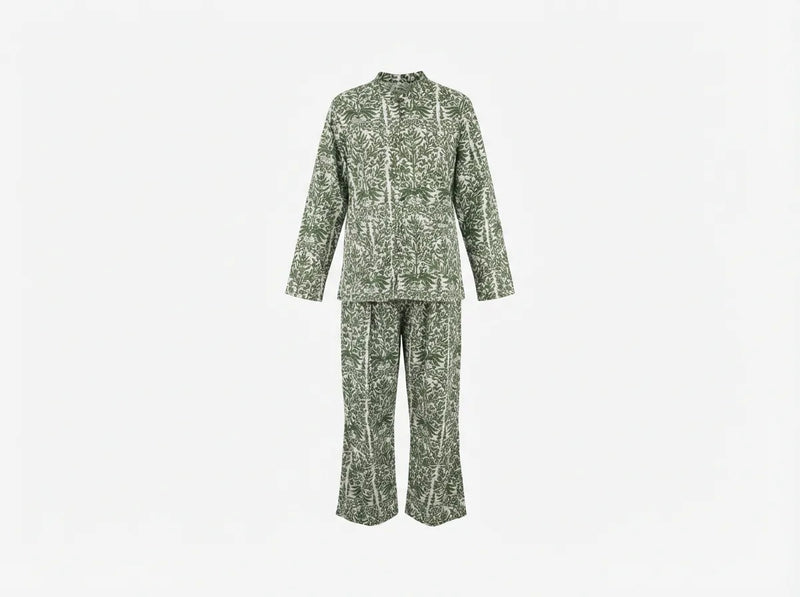 Verdant Grove Tailored Pajama Set-zoom-