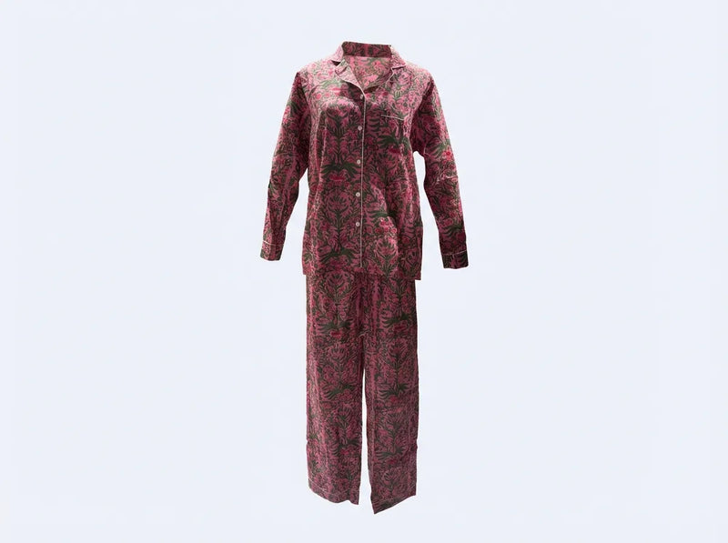 Midnight Rose Botanical Pajama Set-zoom-