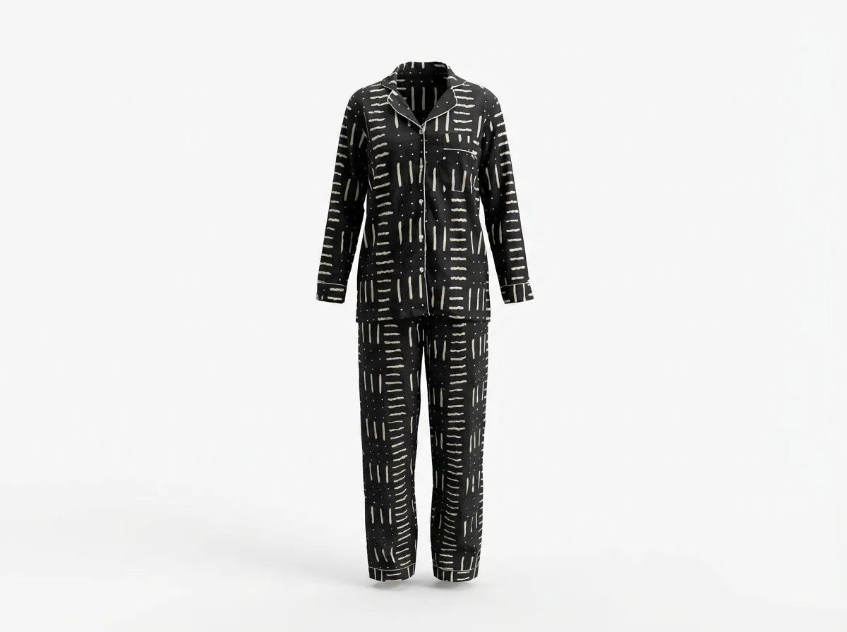 Midnight Lines Modern Pajama Set-2