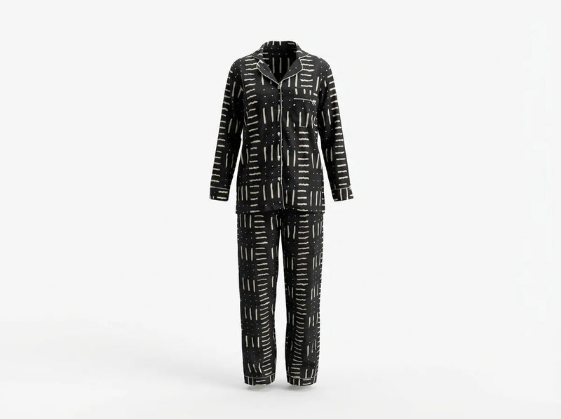 Midnight Lines Modern Pajama Set-zoom-