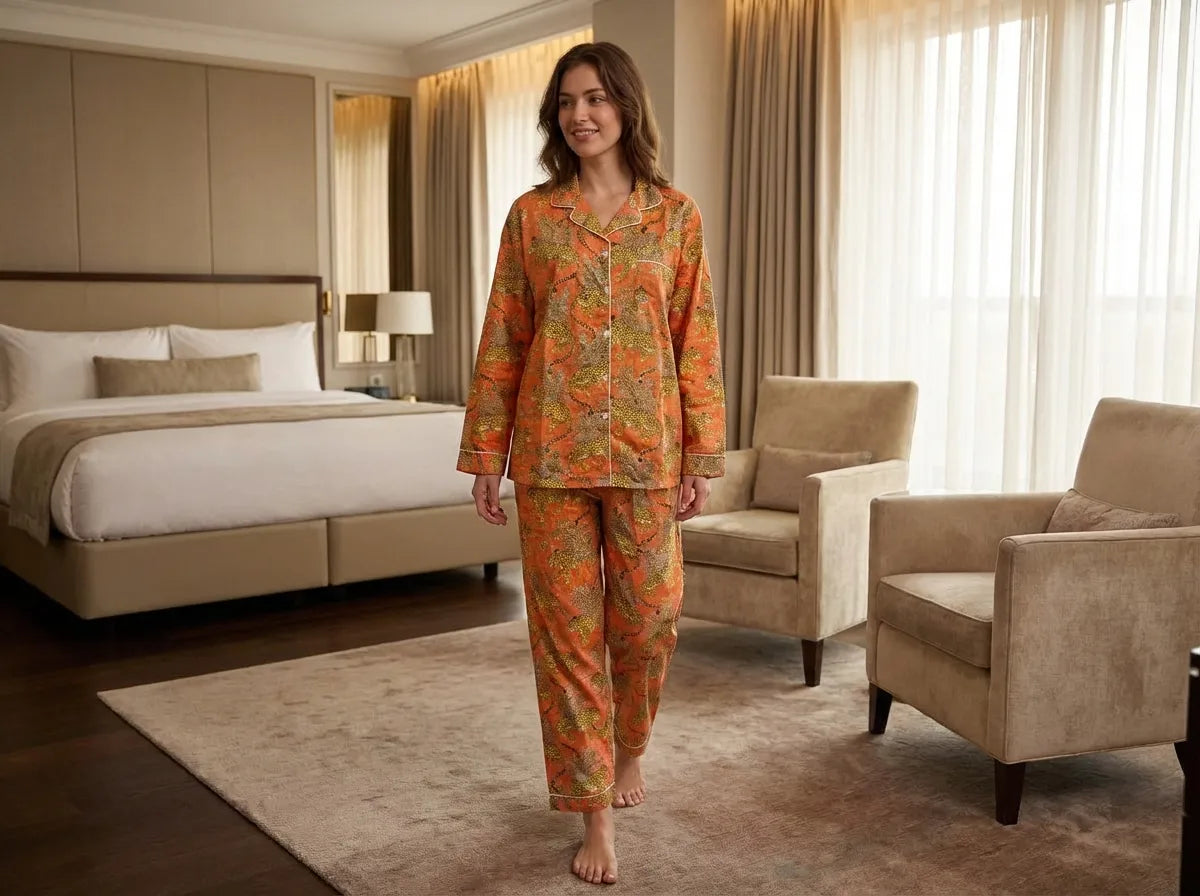 Golden Leopard Ember Pajama Set-zoom-1
