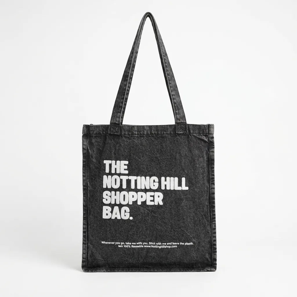 The Notting Hill Vintage Black Denim Shopper Bag