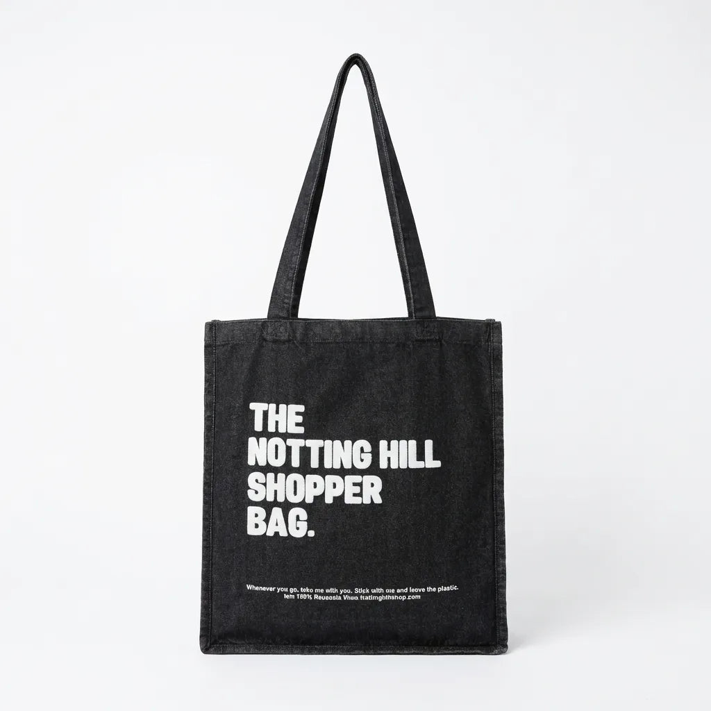 The Notting Hill Black Denim Shopper Bag