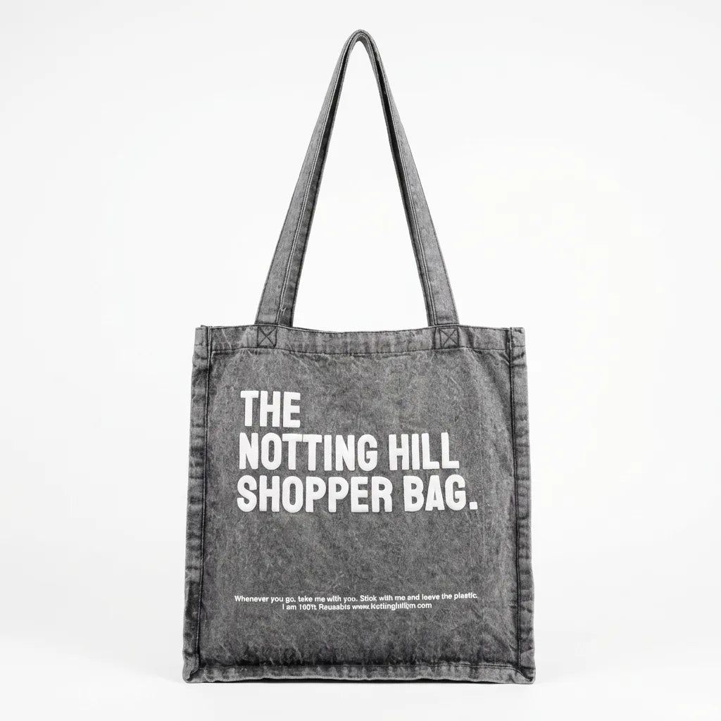 The Notting Hill Washed Grey Denim Shopper Bag