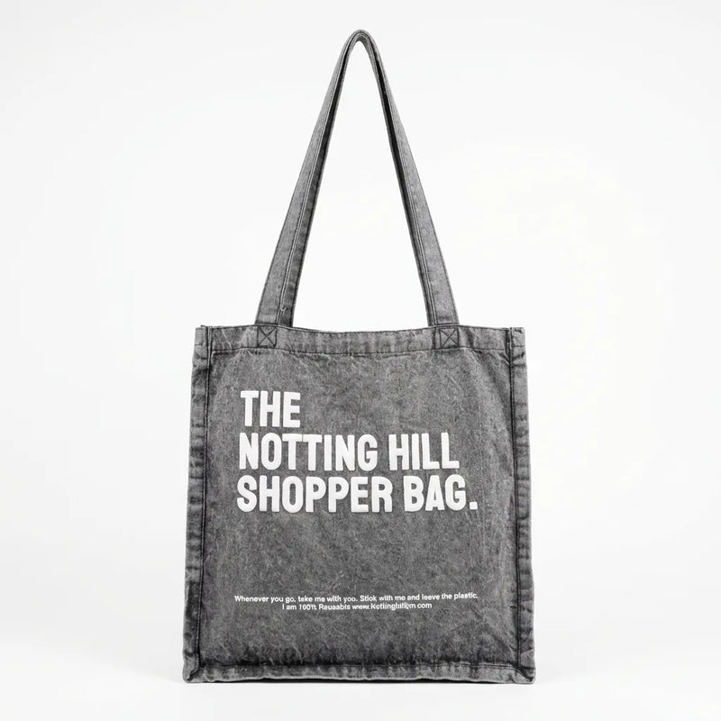 The Notting Hill Washed Grey Denim Shopper Bag-zoom-