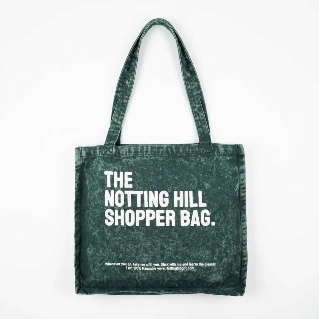 The Notting Hill Vintage Green Canvas Shopper Bag